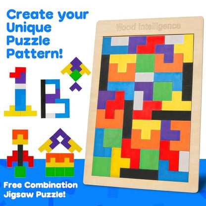 4 Pack Wooden Hexagon Puzzle (4 Count)