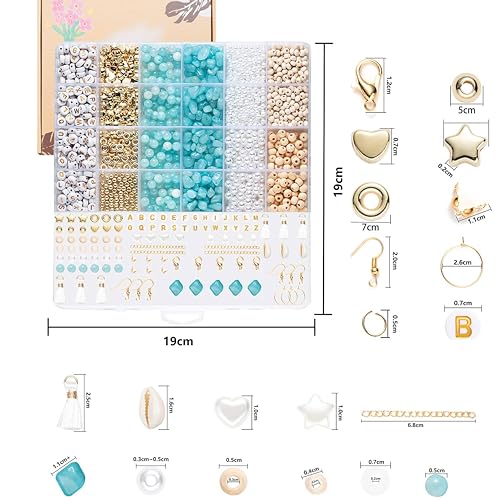 Jewelry Making Supplies Kit Natural Stone Beads for Irregular Natural Stone with for DIY Craft Bracelet Necklace Earrings for Adults