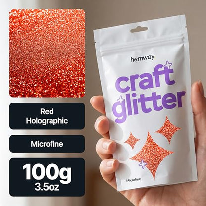 Craft Glitter Red Holographic 100g Microfine Glitter (100 grams)