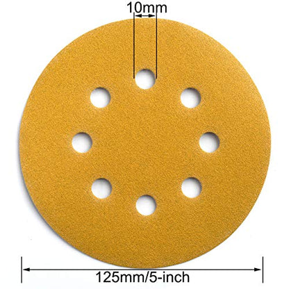5-Inch 8-Hole Hook and Loop Sanding Discs 180-Grit, 50-Pack (50 Count)
