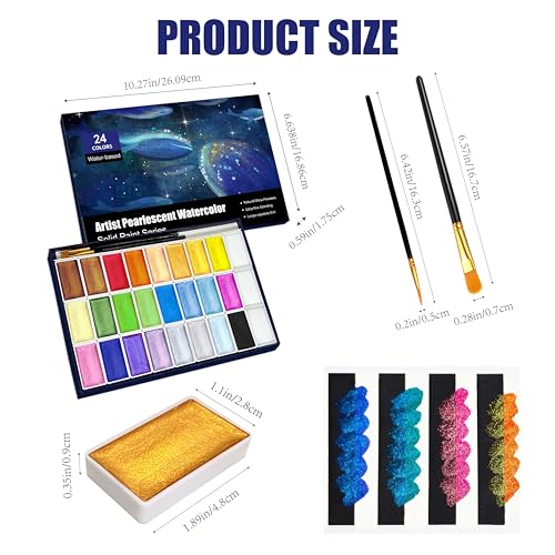 6ML Shimmer Watercolor Paint Set (24 Count)