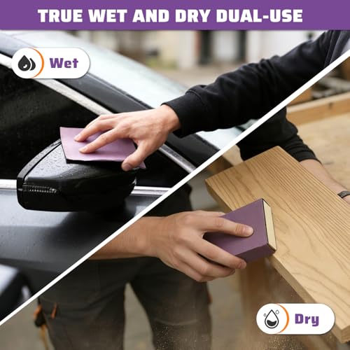 Wet Dry Sanding Sheets 25 PCS 9 x 11 Inch Purple Alumina (25 Count)