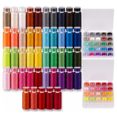 90 Pcs 45 Colors Sewing Thread Kit with Prewound Bobbins (90 Count)