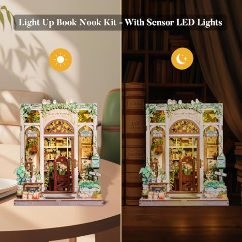 Book Nook Kit Miniature House Green Life's Bookshop