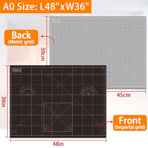 Self Healing Cutting Mat A0 36"x 48" Double Sided Black Mat