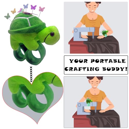 Cute Turtle Wrist Pin Cushion for Sewing with Magnetic