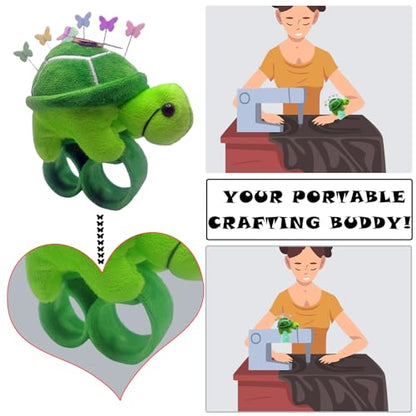Cute Turtle Wrist Pin Cushion for Sewing with Magnetic