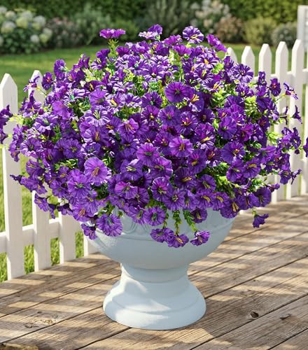 Artificial Flowers Fake Plants for Outdoors Decoration (12 Count)