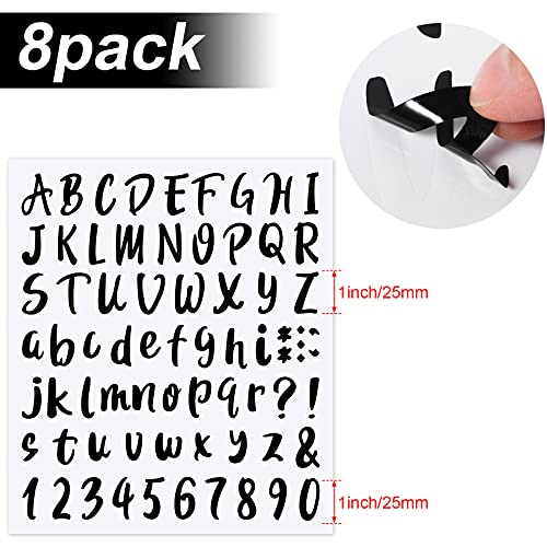 576 Pcs 8 Sheets Letters Stickers Vinyl Alphabet Number Decals Back to School Supplies for Water Bottles Cups Mailbox Scrapbooking Bulletin Board Classroom Decor
