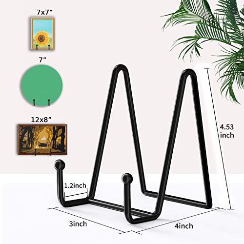 5 Pack 4 inch Display Stands Black Iron Easel for Plate Stand Plate Holder for Picture (5 Count)