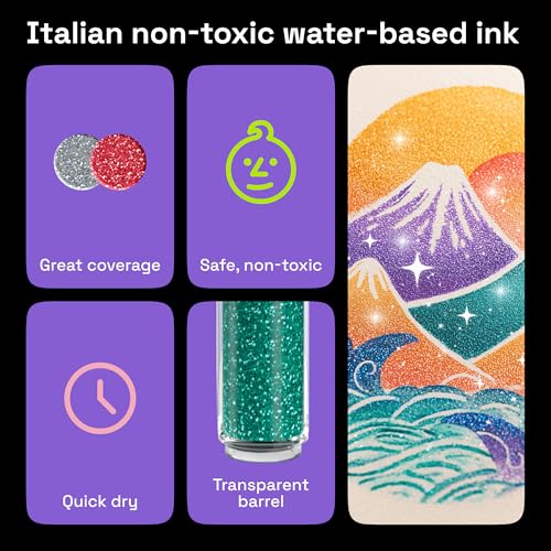 12 Glitter Paint Pens for Glass Marking (12 Count)