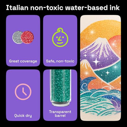 12 Glitter Paint Pens for Glass Marking (12 Count)