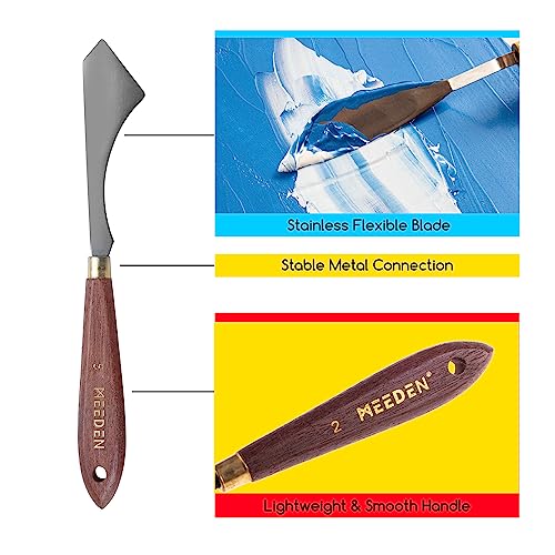 5 Pieces Painting Knife Set Versatile Stainless Steel Spatula Palette Knife Oil Painting Accessories Mixing Scraper for Oil (5 Count)