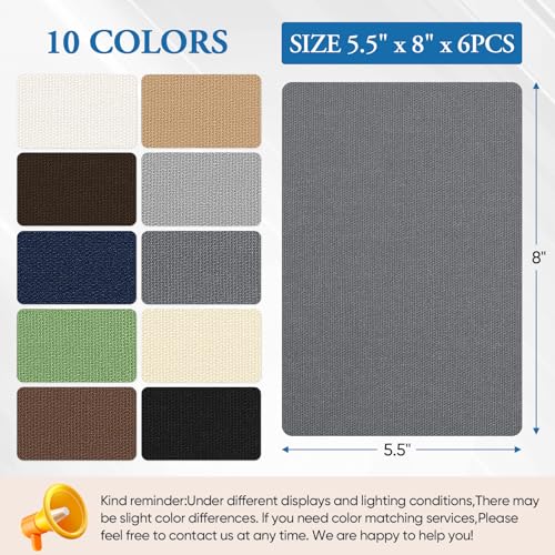 Canvas Patch 5.5 x 8 Inches 6Pcs Self (6 Count)
