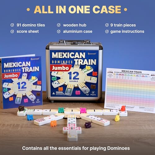 Mexican Train Dominoes Set with Jumbo Tiles