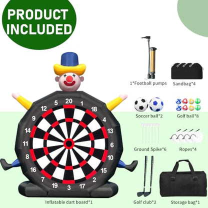 14FT Giant Inflatable Soccer Dart Board Kickball Set for Kids