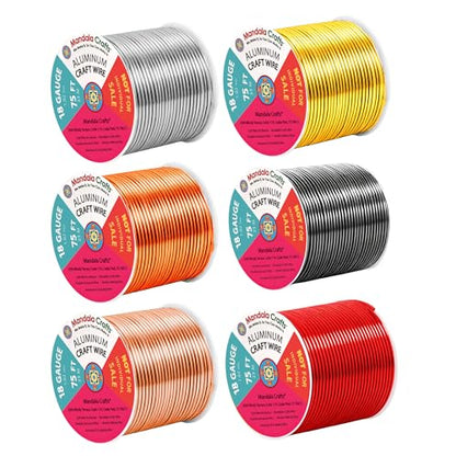 18 GA Gray Copper Red Assorted Anodized Aluminum Craft Wire (450 Foot)