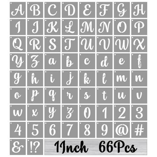 1 Inch Alphabet Letter Stencils for Painting (66 Count)