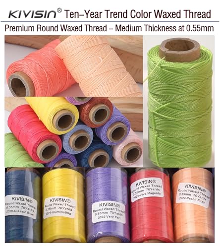10 Year Popular Assorted Colors Round Waxed Thread (12 Color)