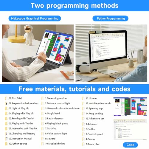 Microbit V2 Robot Intelligent Obstacle Avoidance Follow Makecode Graphical Programming Python Programming（with Microbit V2） Pre