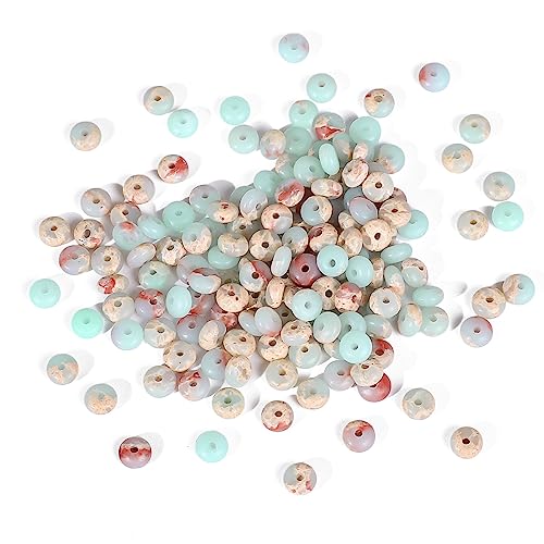 Natural Shoushan Disk Stone Beads 4x2mm 160pcs Rondelle Loose Semi Gemstone Beads for Jewelry Making Design (160 Count)