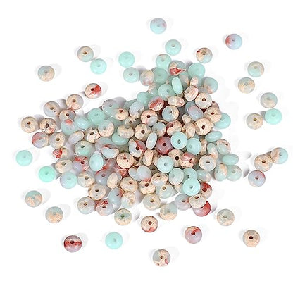 Natural Shoushan Disk Stone Beads 4x2mm 160pcs Rondelle Loose Semi Gemstone Beads for Jewelry Making Design (160 Count)
