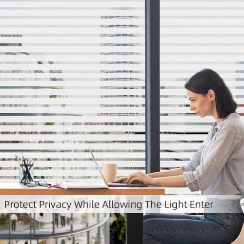 Window Privacy Film Frosted Stripe Window Film