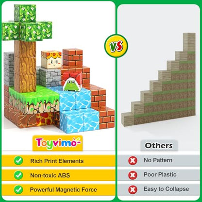 100PCS Magnetic Blocks Magnetic Building Blocks Sensory Toys for Kids Ages 3