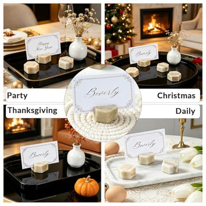Marble Hexagon Place Card Holders (4 Count)