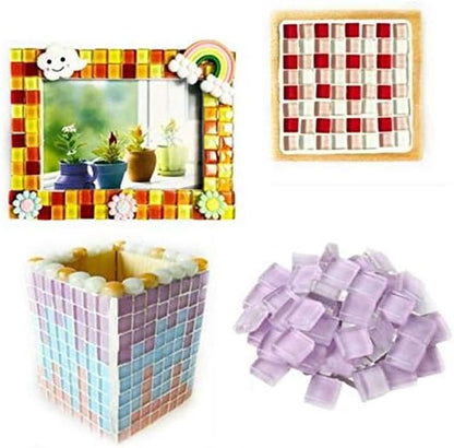 BestTeam Craft Material Mosaic Tile, Micro Glass Tiny Mini Mosaic Tile DIY Hobbies Children Handmade Crystal Free Stone Craft Material Creativity 300g (Red)
