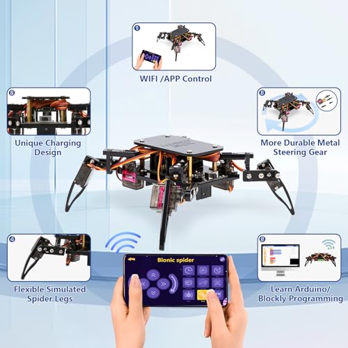 Science Kits Spider Robot Building Kit STEM Crawling Robot Gifts for Kids Boys Ages 8