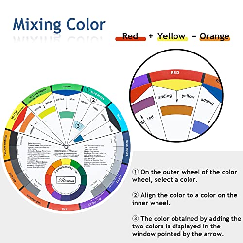 3 Pieces Artist Color Mixing Guides Wheel (2.2928 Ounce)