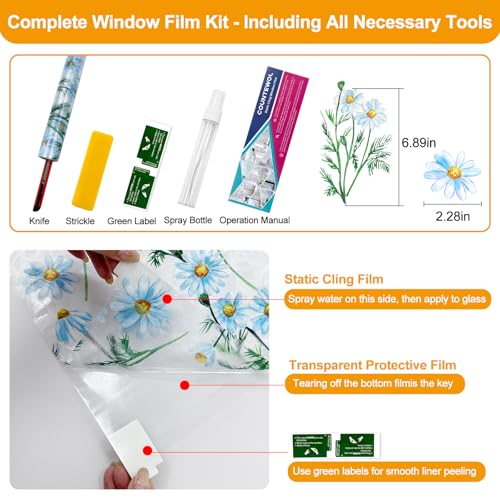 Privacy Window Films Stain Glass Cling No Glue Anti