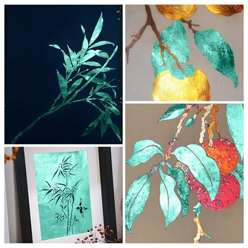 Gold Leaf Sheets 100 PCS Emerald Green Foil