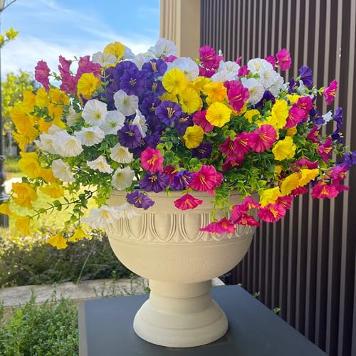 16 Bundles Artificial Flowers for Outdoor Spring Summer Decoration (16 Count)