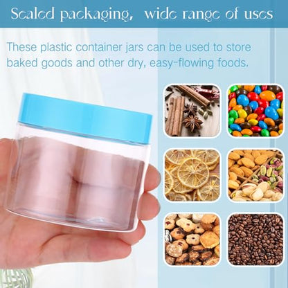 12 Pack 6 oz Plastic Container Jars with Lids Round Clear Travel Cosmetic Container Slime Jars for Toiletries (12 Count)