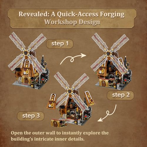 Steampunk Windmill Workshop Building Set for Adults
