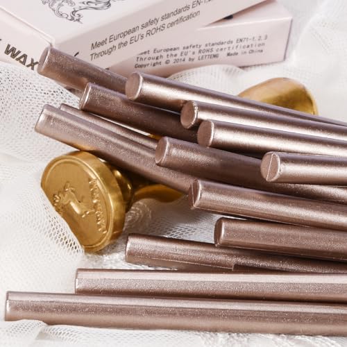 16 PCS Champagne Mini Wax Seal Sticks for Glue Gun (16 Count)