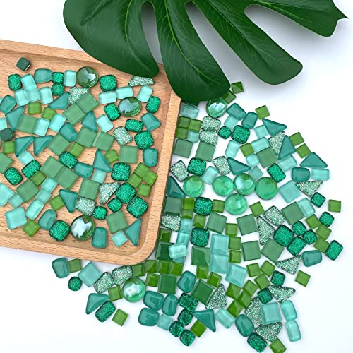 Assorted Green Irregular Crystal Mosaic Tiles (9 Ounce)