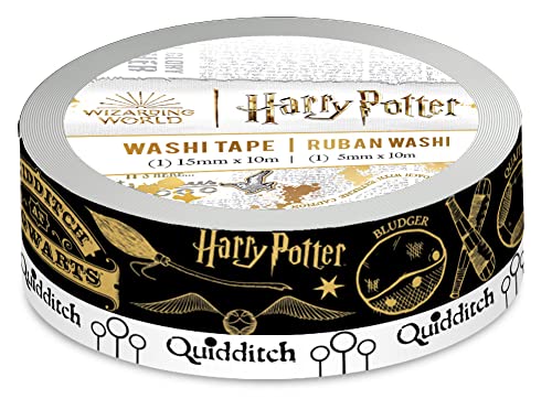 Harry Potter Quidditch Match Set of 2 Foil Accent Washi Tape Rolls for Scrapbooking and Crafts