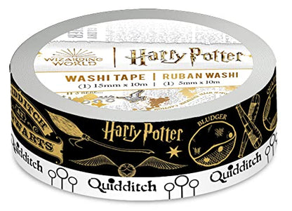 Harry Potter Quidditch Match Set of 2 Foil Accent Washi Tape Rolls for Scrapbooking and Crafts