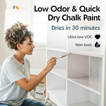 Wolf Gray 4 Fl Oz Chalk Paint for Furniture All in One
