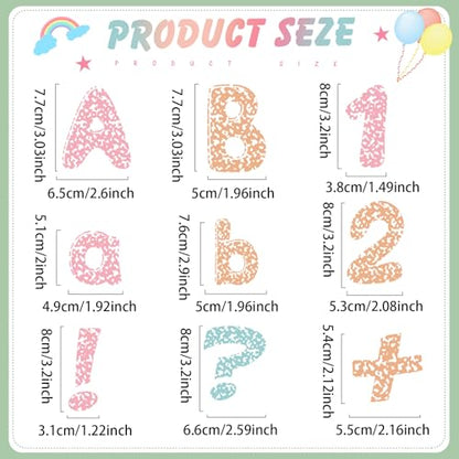 221 Pcs Pastel Composition Bulletin Board Letters for Classroom (221 Count)
