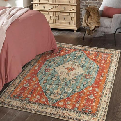 Felice Boho Tribal Square 4x4 Washable Rug