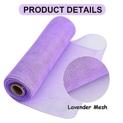 2 Rolls 10 Inch Lavender Purple Decorative Mesh Ribbbon Rolls (60 Foot)
