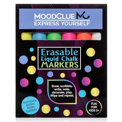 Liquid Chalk Markers for Glass Erasable (6 Count)