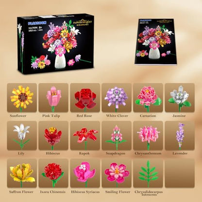 Flower Bouquet Building Set for Adults