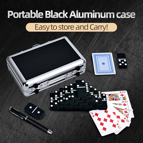 Jumbo Black Double Six Dominoes for Adults