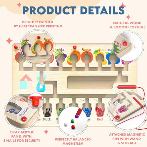 Magnetic Maze Board for Kids Age 3