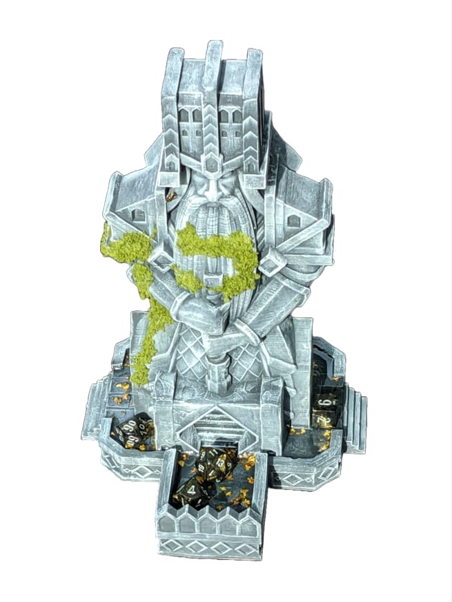 Dwarven 3D Printed Dice Tower - Baldur's Shrine by Unchained Games - Mythic Roll - Carve Your Fate in Stone with Ancestral Echoes and Valor! (28.) Silk-Rainbow)